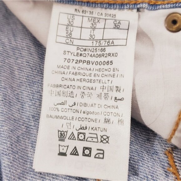 GUESS Vintage High Rise Straight Fit Jeans Ankle Fit- Light Blue- US30 - Picture 6 of 9